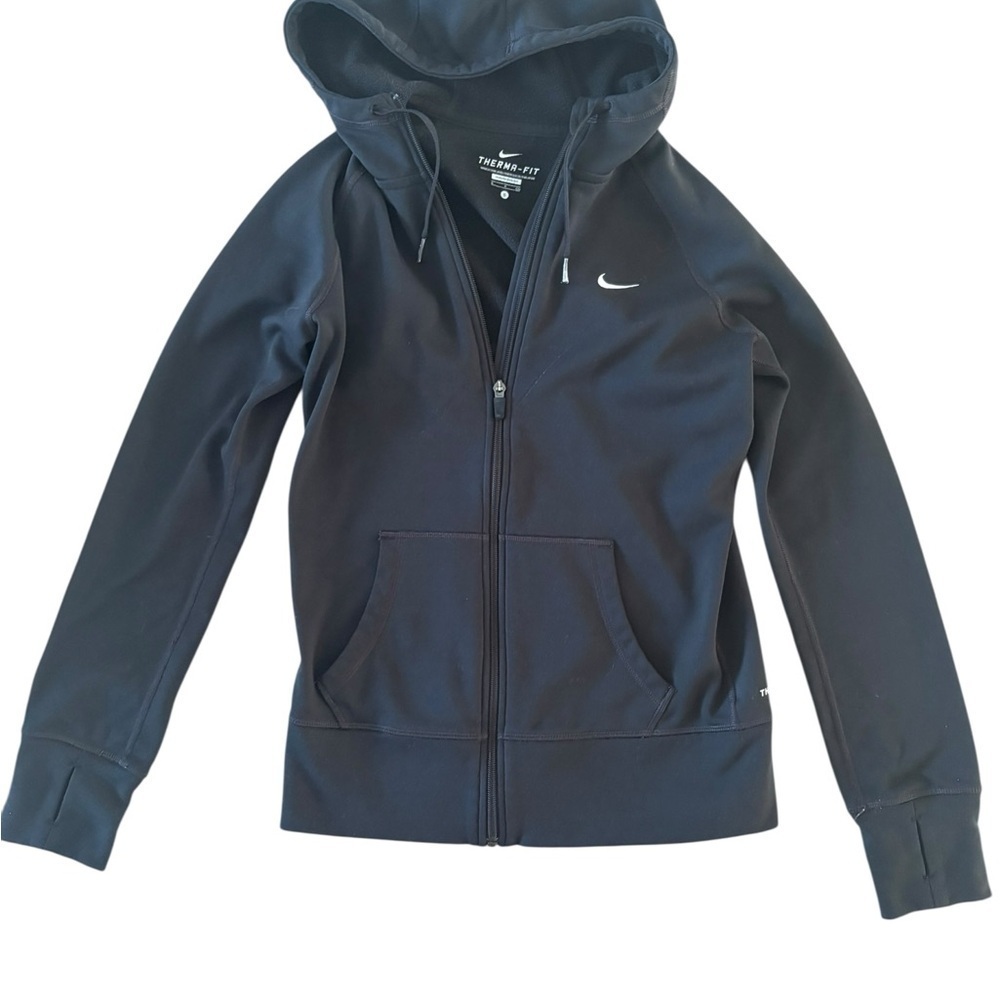 Nike Black Hooded Jacket with Athletic Design
